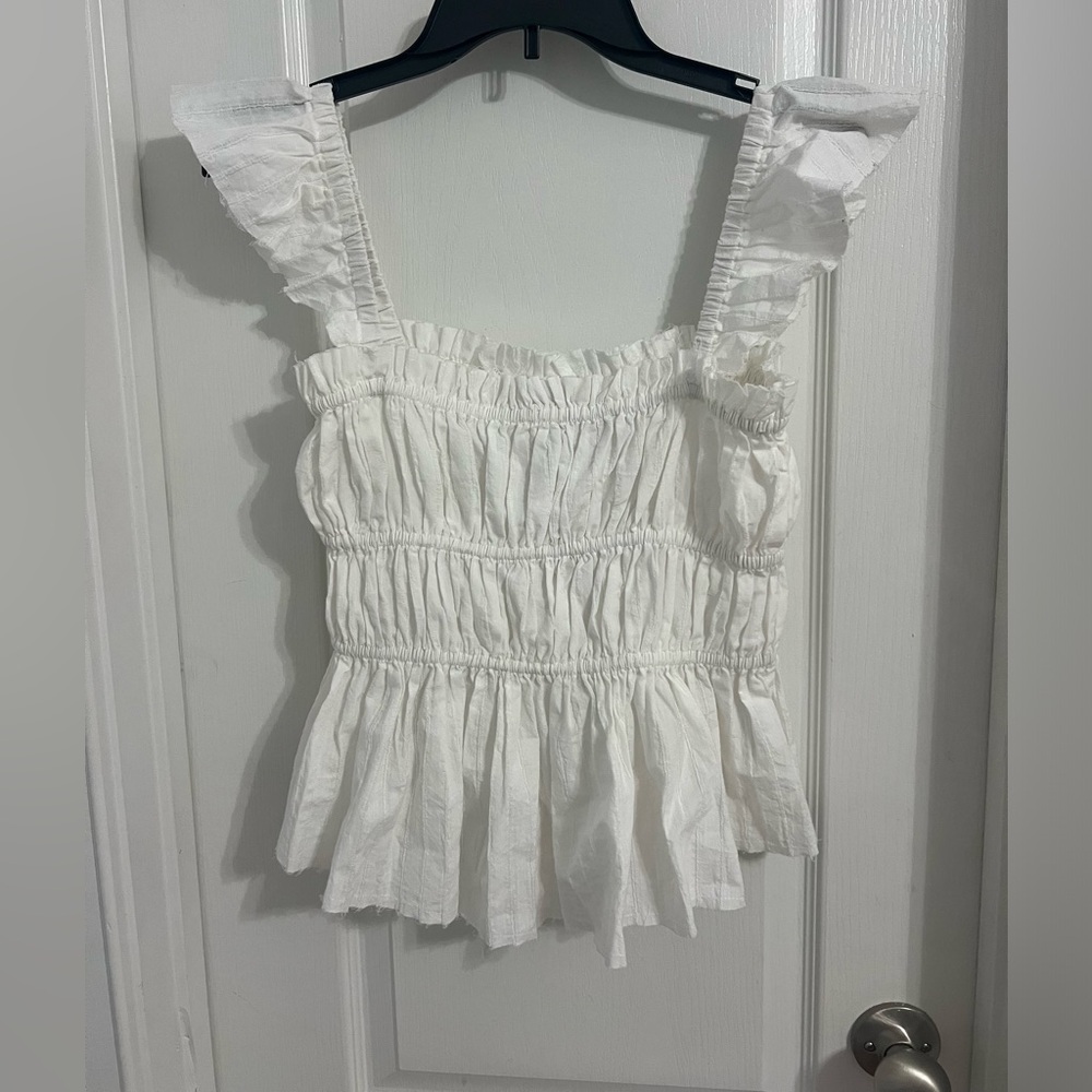 white beachy top